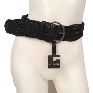 NEW Belgo Lux Black Faux Leather Braided belt